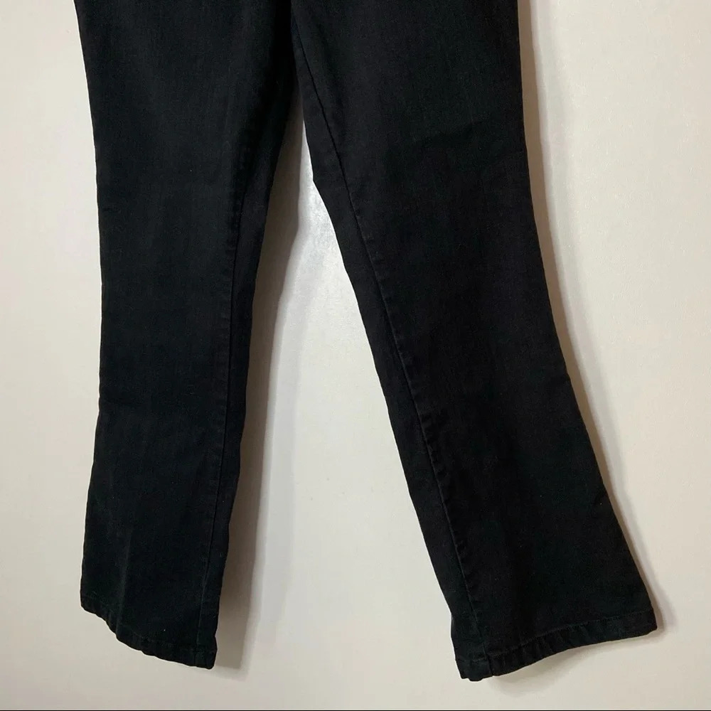 Black Denim IMAN Jeans Pull On Slimming No Zip Size Womens Medium Short Jeans - Picture 7 of 10
